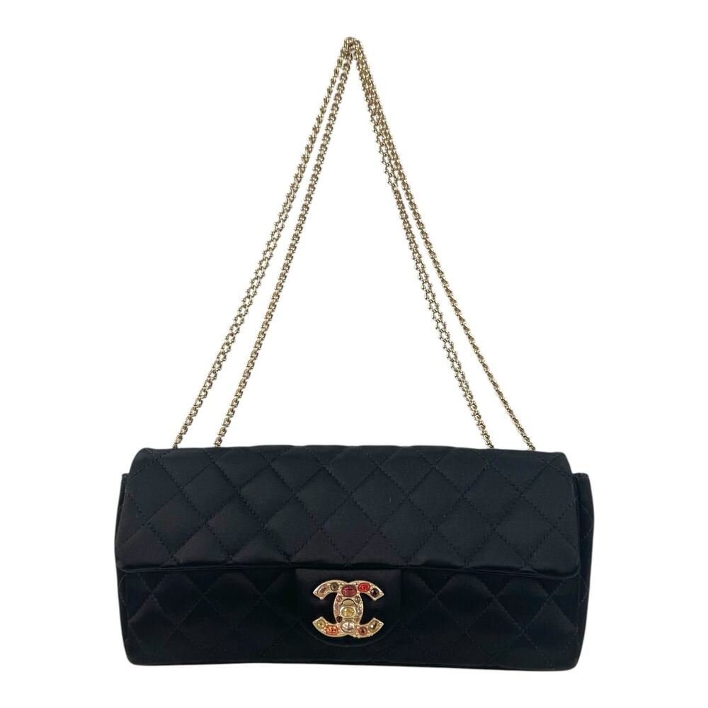 Chanel CC Jeweled Matelassé East West Flap Bag